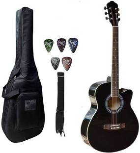 Acoustic Guitar 39C Black ( 39 Inches Standard Size ) Acoustic Guitar Whitewood Rosewood Right Hand Orientation