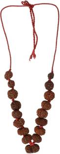AJ 25 mm Siddha Rudraksha Mala (1-14 Mukhi, Ganesh and Gauri Shankar) Dori Necklace