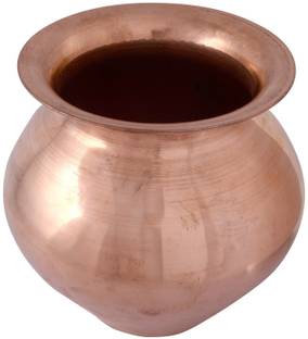 Shivshakti Arts Handmade Pure Copper Kalash Lota Big Size Copper Kalash