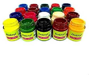 Fevicryl Fabric Colors ( Acrylic Colors ) Multicolored Set Of 20 , 15 Ml Eachcolour