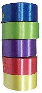 Vardhman Plastic Ribbon , Multicolored Set Of 5 Rolls , Each 35 Mt, Total 175 Mt Blue, Green, Purple, Red, Yellow PP (Polypropylene) Ribbon