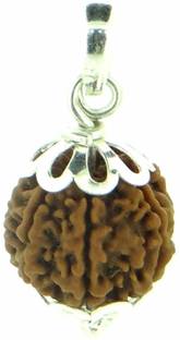 AJ 7 Mukhi Rudraksha Pendent with Jgl Lab Certified Silk Dori