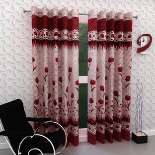 Aradhya Products 213 cm (7 ft) Polyester Door Curtain (Pack Of 2)
