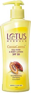 LOTUS HERBALS Cocoa Caress Daily Hand & Body Lotion SPF 20