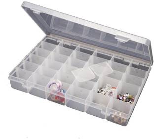 Sukot Adjustable Plastic Jewelry Box Tools Box 24 Case Compartment Storage Box Storage Vanity Box