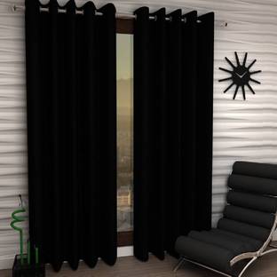 Panipat Textile Hub 274 cm (9 ft) Polyester Semi Transparent Long Door Curtain (Pack Of 2)