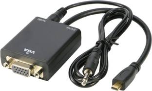 Smart Tech  TV-out Cable Micro HDMI TO VGA with Audio Cable Adapter for PC Desktops Laptops Tablet