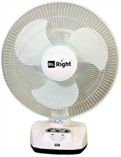 Mr. Right MR-2912 AC/DC 12" Oscillating Rechargeable Wall Plus with 1 Year Warranty Table Fan