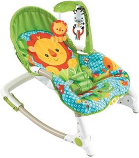 Fiddle Diddle Baby Bouncer Cum Rocker with Vibration Function, Height Adjustment and 2 Toys (Lion Yellow) Rocker and Bouncer