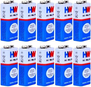 BALRAMA 10pcs 9 VOLTS BATTERY HI-WATT 100% Original 6F22 9V Long Life Carbon Zinc Batteries for Electronic Toys, Clocks, Walkie-Talkies, Smoke Alarms, Handheld Test Equipment, Digital Instruments, Transistor Radios  Battery