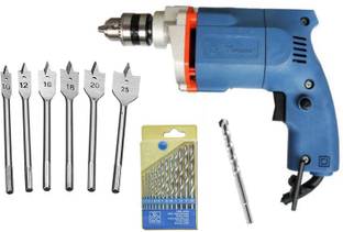 STAR Drill Machine Bit set for drilling 13 Pcs. HSS Twist Drills +1 Pcs Masonry & 6 pcs Flate wood bit SET Pistol Grip Drill