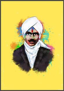 Legendary Bharathiyar Wall Poster A4 Fine Art Print