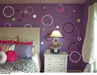 Asmi Collections 150 cm beautiful circles Non-Reusable Sticker