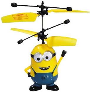 KM ROYALS Flying Minion Helicopter With Remote (Yellow)