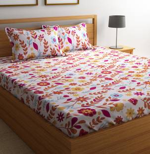 Flipkart SmartBuy 180 TC Cotton Double Printed Flat Bedsheet