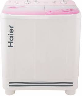 Haier 8 kg Semi Automatic Top Load White, Pink