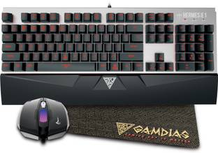 GAMDIAS Hermes E1 Mechanical Gaming Keyboard with Demeter E2 Optical Gaming Mouse and NYX E1 Mousepad Combo Set