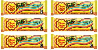 Chupa Chups Sour Belts Chewy Toffee Mixed Fruit Flavour