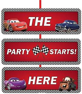 Party Propz CAR BIRTHDAY DECORATION/DOOR BANNER 2 FT SET OF 1/ CAR PARTY SUPPLIES / DOOR Banner