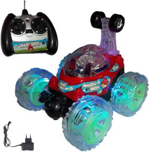 Shy Products Original 360 degrees Front Axle Spinning Big Wheels Stunt Car with Lights & Music (RED)