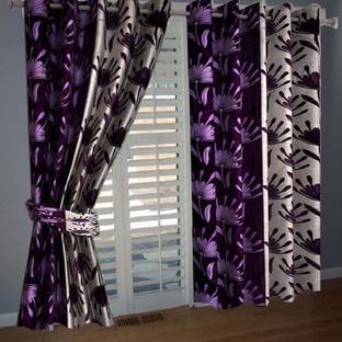 Home Garage 275 cm (9 ft) Polyester Semi Transparent Long Door Curtain (Pack Of 2)