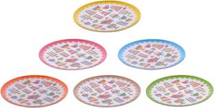 Ektra Melamine Yummy Plates, Set of 6 Dinner Plate