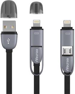 iVoltaa Lightning Cable 2 A 1 m ABS Plastic, Polycarbonate Micro & Lightning 2in1 Sync & Charge