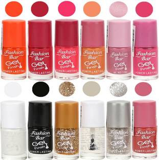 Fashion Bar Exclusive Color Range Nail Polish Set of 12 Black