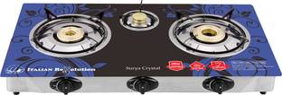 SURYA CRYSTAL Glass, Stainless Steel Automatic Gas Stove