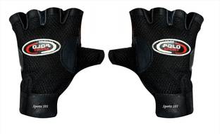 Sports 101 Polo Fit Weight Lifting/Bike/Cycling Leather & Net Gym & Fitness Gloves