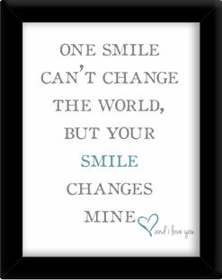 One smile can change the world Paper Print