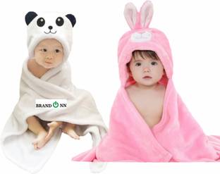 BRANDONN White, Pink Free Size Bath Robe