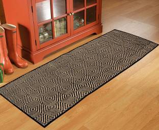 Saral Home Black Jute, Cotton Runner
