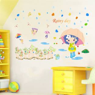 Flipkart SmartBuy 120 cm Wall Stickers Rainy Day for Kids Room Self Adhesive Sticker