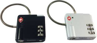 DOCOSS Set Of 2-TSA -529-Approved 3 Digit USA Resettable luggage Bag Number Padlock For Travelling International Safety Lock