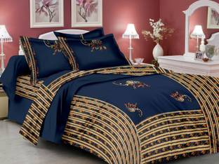 Unique Choice 144 TC Cotton Double Embroidered Flat Bedsheet