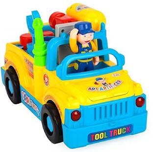 Mayatra's Multifunctional Toy Tool Truck With Various Tools, Lights and Music, Bump and Go Action