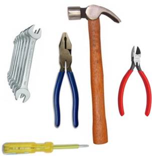 Gauba Traders Home tools Combo - Hammer + 2 Pliers + Line Tester + 8 pcs Spanner Hand Tool Kit