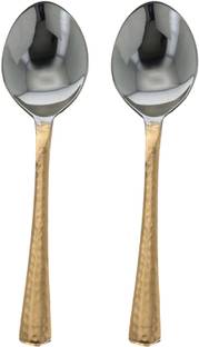 TALUKA 8" Inch Copper Serving Spoons Set of 2 Indian Dinnerware Serveware Restaurant Hotel Gift Item Copper Serving Spoon Set