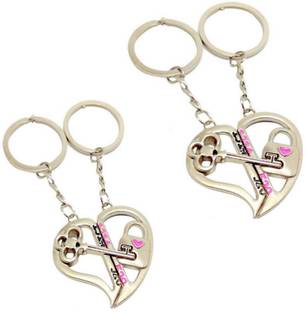 MGP फैशन Love Heart Couple Metal Gift Key Chain Combo No.109 की-चेन