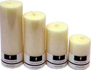 MERSK Vanilla Pillar Candle Set of 4 Candle