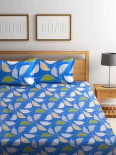 Raymond 104 TC Cotton Double Printed Flat Bedsheet