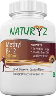 NATURYZ Methylcobalamin B12 5000mcg Sublingual tablets Orange flavor 60 Tablets