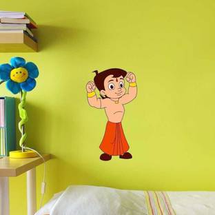 Nilaya by ASIAN PAINTS 0 cm Chhota Bheem and Friends 10" x 18" wall decal - Muscles Removable Sticker