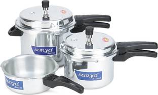 Surya Accent Induction Bottom 3 L, 2 L, 5 L Outer Lid Induction Bottom Pressure Cooker