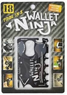 CASTO Wallet Ninja Toolkit Credit Card Size Knife 18 Function Multi Utility Swiss Knife