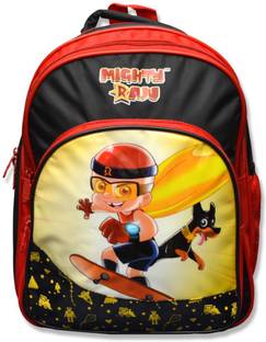 Chota Bheem Mighty Raju School Bag MR1 Red 16 Inches (Primary 1st-4th Std) Waterproof School Bag