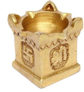 GoldGiftIdeas Brass Tulsi Plant Diya for Pooja, Pooja Items for Home Brass Table Diya