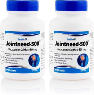 HealthVit Jointneed-500 Glucosamine Sulphate 500 mg 60 Tablets Pack of 2