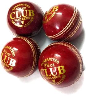 CLUB Set Of 4 Leather Balls 2 Part Cricket Leather Ball